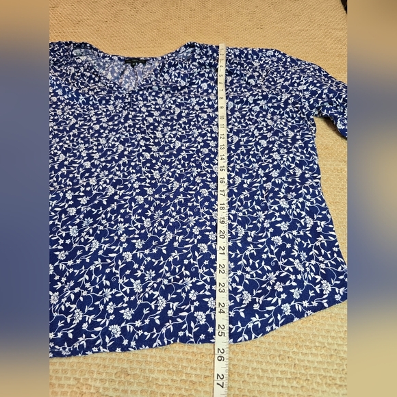 Cynthia Rowley Womens Blue V-Neck 3/4 Sleeve  Size 3X  Floral - Picture 8 of 9
